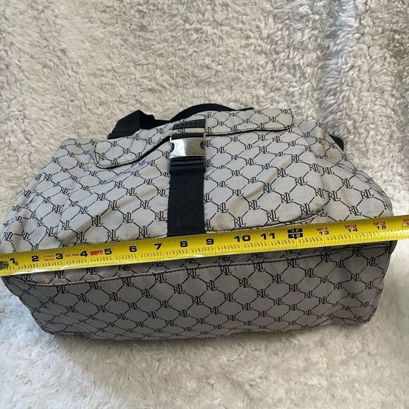 Ralph Lauren Monogram weekender carry all Shoulder Bag -  gray & black - Picture 11 of 16